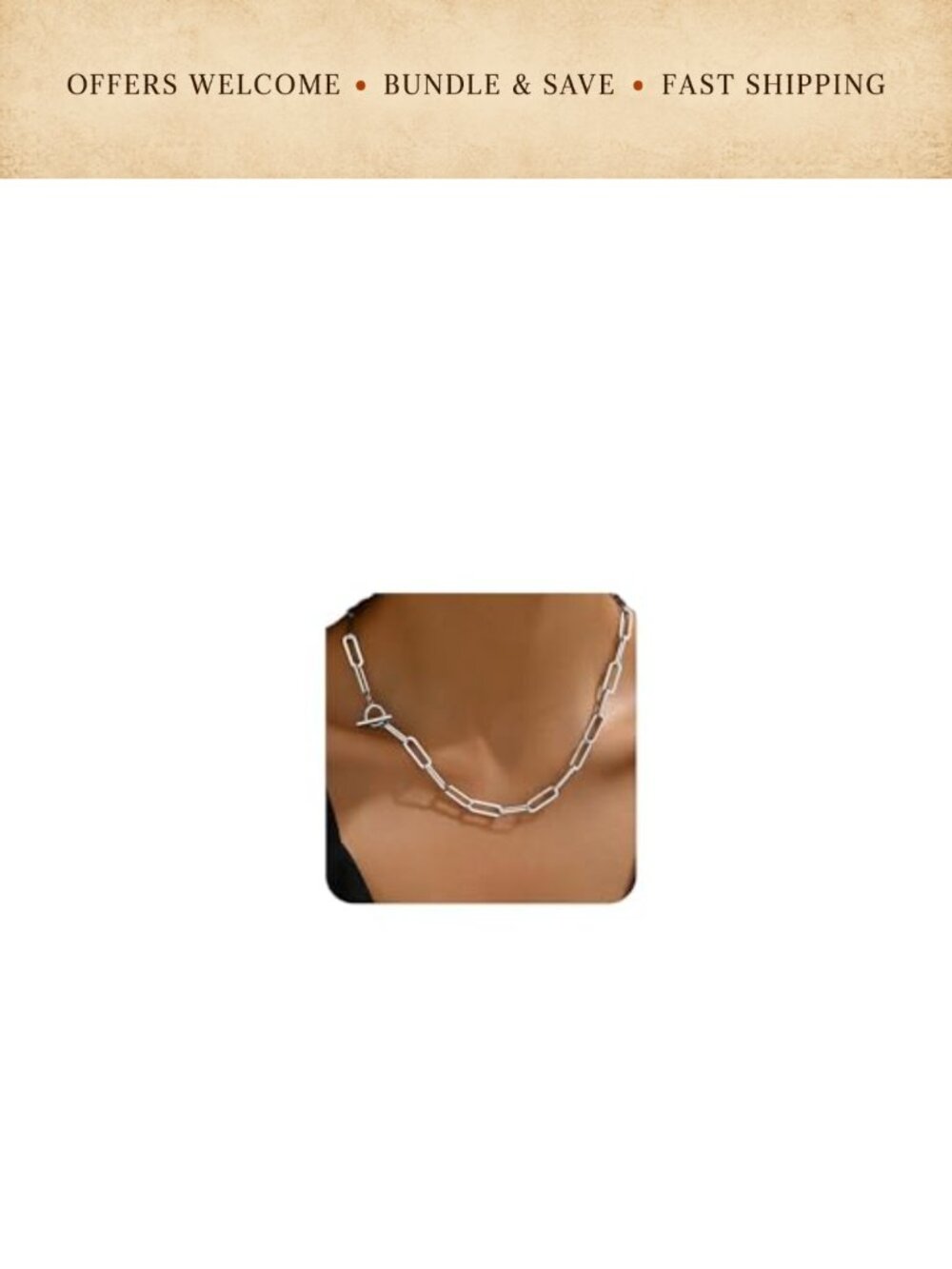 18K Gold Plated Chunky Chain Toggle Necklace for Women